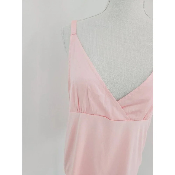 Mersea Moon Dancer Pink Modal Sleeveless Satin V-Neck Sleep Tank Top Camisole M - Picture 3 of 10